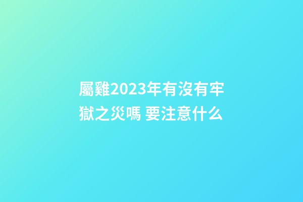屬雞2023年有沒有牢獄之災嗎 要注意什么